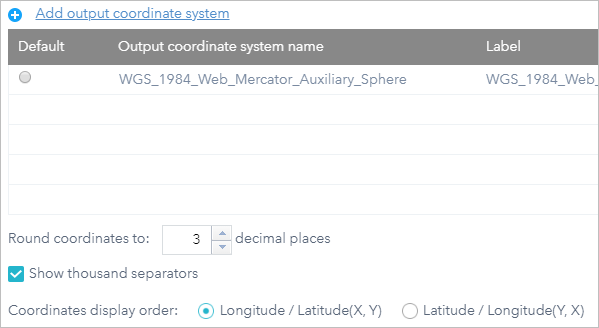 Configure Coordinate window